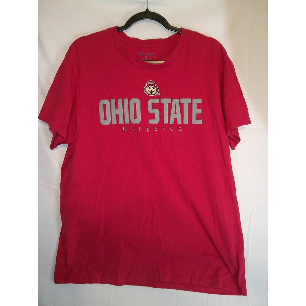 Rare Vintage‎ Spellout Champion Ohio State Buckeyes T-Shirt Mens XL Short Sleeve